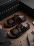 Starlet Double-Strap Men's Casual Slide Sandals with Buckle