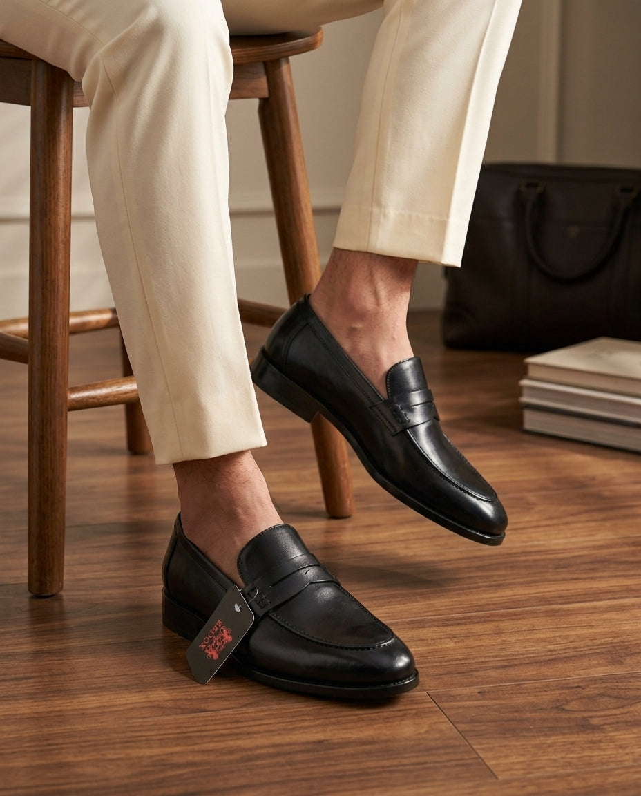 BROOX Premium Penny Loafer - Brown & Black - Made in Italy Style