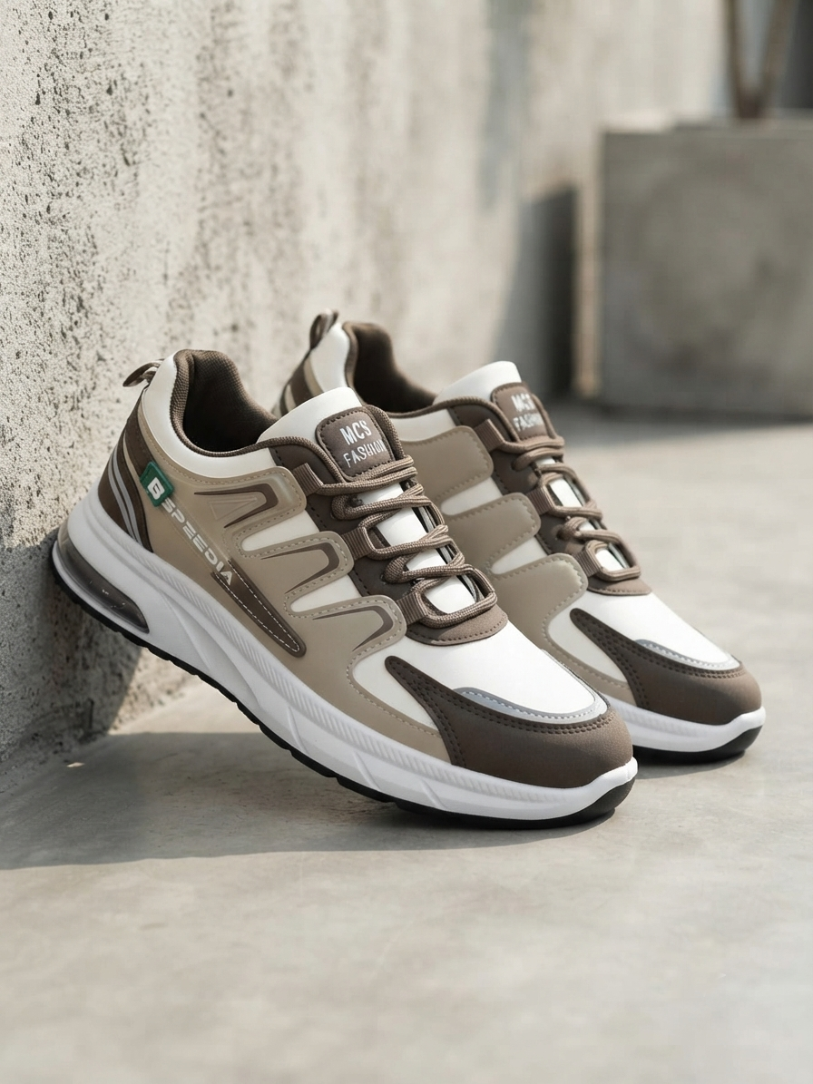 Premium Black & White Air Cushion Chunky Sneakers for Men | Casual, Gym & Sports Shoes