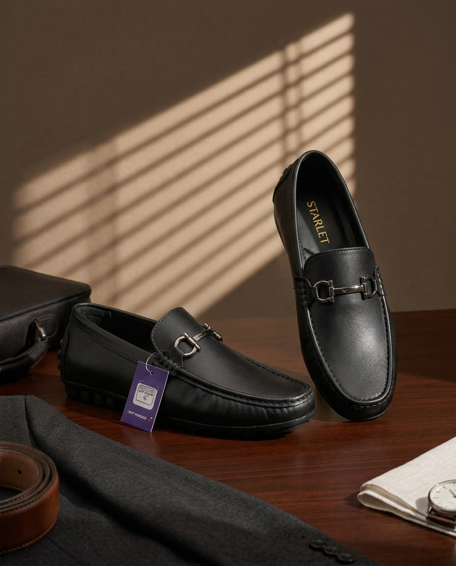 STARLET Premium Horsebit Formal Loafer - Black & Brown - Soft Comfort