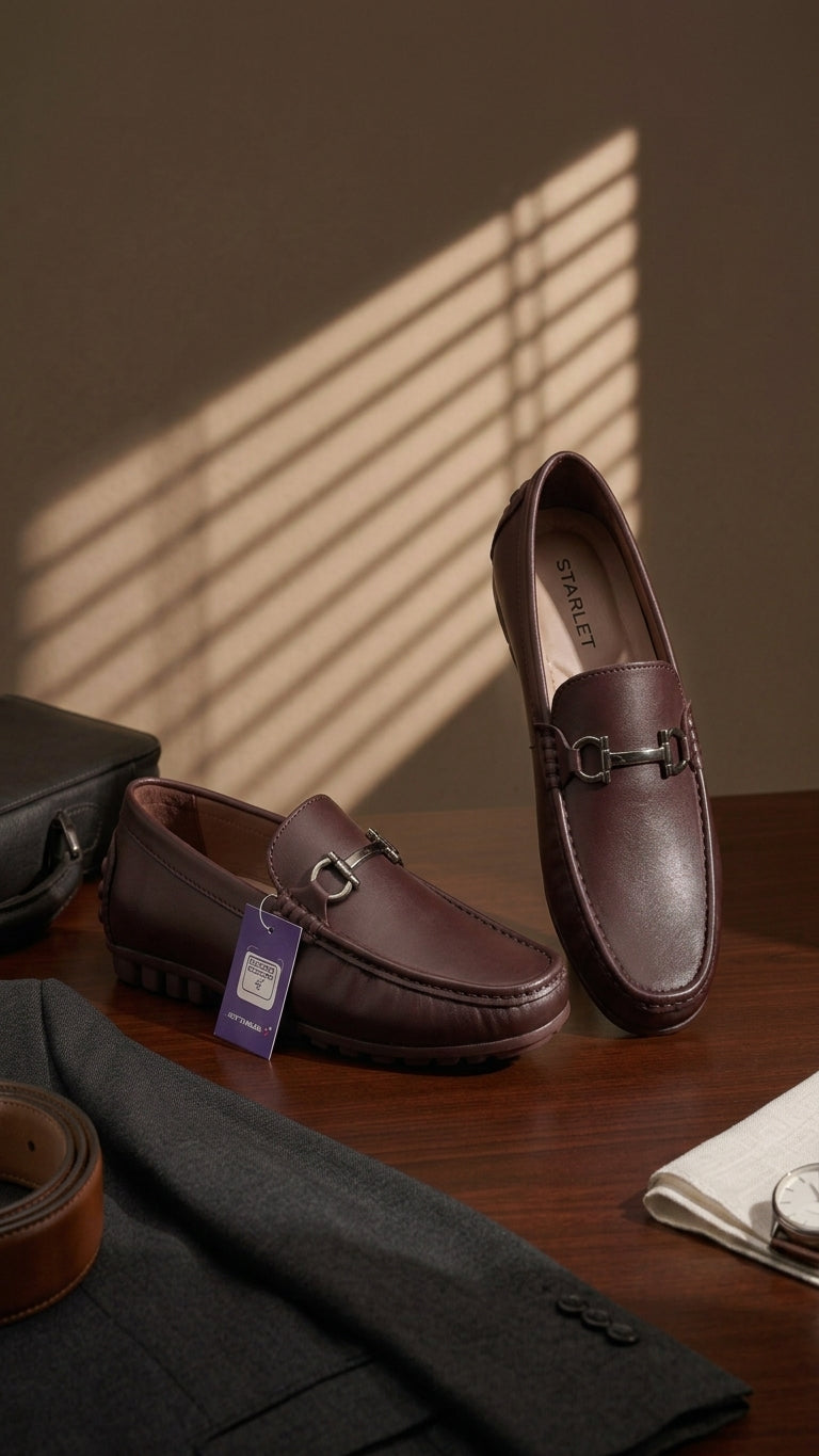STARLET Premium Horsebit Formal Loafer - Black & Brown - Soft Comfort