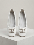 Tony P Quilted Design Women's Flat Shoes with Metal Accent