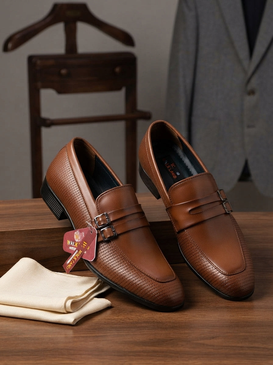 Premium Tan Brown Double Monk Strap Formal Shoes for Men | Business & Wedding Wear