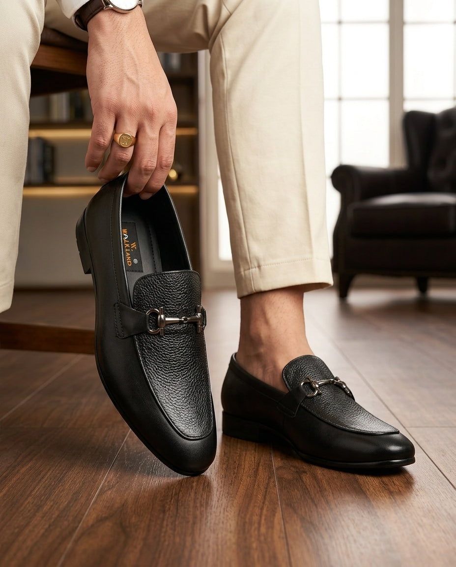 Walkland Premium Horsebit Formal Loafer - Black & Brown