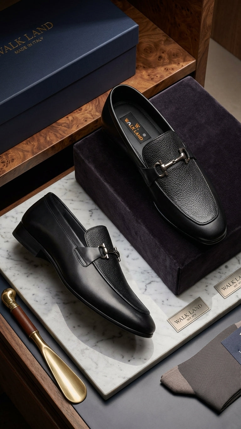 Walkland Premium Horsebit Formal Loafer - Black & Brown