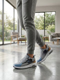 Dynamic Grey & Blue Air-Cushion Sports Sneakers for Men | Casual & Active Footwear