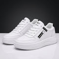Trendy White Casual Sneakers with Side Zipper Accent for Men | Streetwear Shoes
