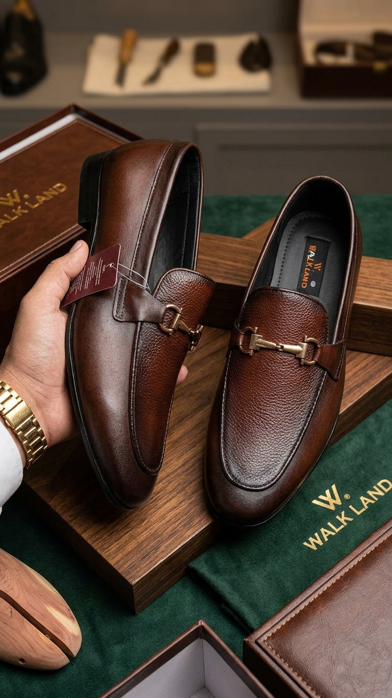 Walkland Premium Horsebit Formal Loafer - Black & Brown